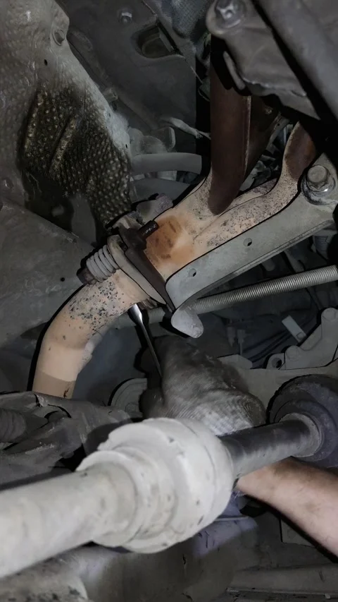 Close-up of dirty automotive engine components and wiring harness Stock Footage 346638581