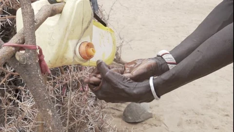 Close up of dirty hands being washed. Stock Footage 319298554