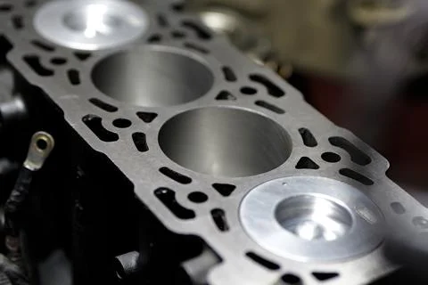 Close-Up of Disassembled Car Engine 写真素材