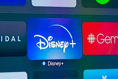 A close up of the Disney Plus application Stock Photos