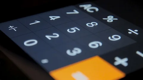 Close Up. A display calculator with changing numbers. Counting on calculator Stock Footage 101086240
