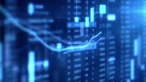 Close up display currency exchange number market computer report report price in Video stock 336586818