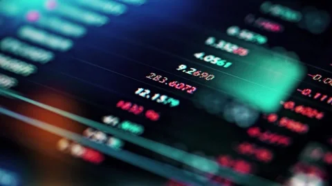 Close up display currency exchange number market computer report report price in Video stock 336586850