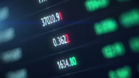 Close up display currency exchange number market computer report report price in Video stock 336586859