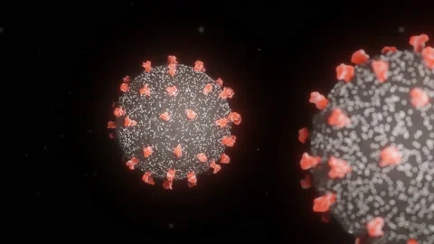 Close-up of dissolving virus under microscope., SARS-CoV-2 COVID-19 pandemic. Stock Footage 158095418
