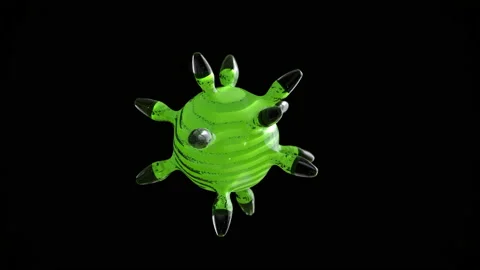 Close-up of dissolving virus under microscope., SARS-CoV-2 COVID-19. Stock Footage 158384054