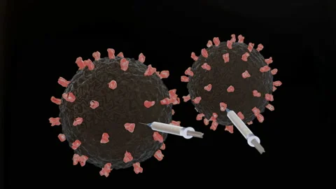 Close-up of dissolving virus under microscope., SARS-CoV-2 COVID-19. Stock Footage 158438647