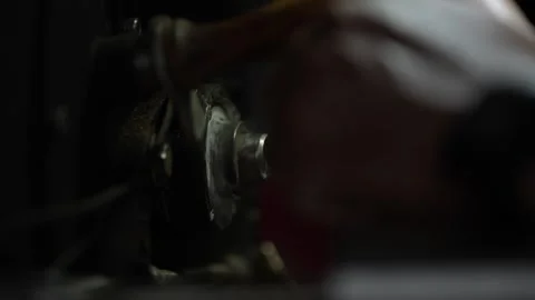 Close distance from the rotating lever Stock Footage 262403688