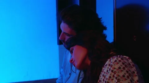 Close but distant - sad young couple  thinks about their relationship Stock Footage 149251568