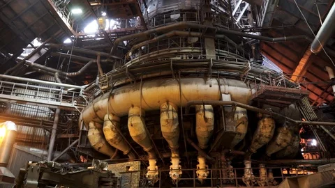 Close up for distribution node at the metallurgical plant, heavy industry Stock Footage 105254783