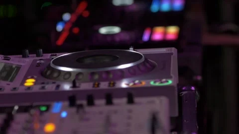 Close Up Of Dj Deck Lights Flashing Stock Footage 141414453