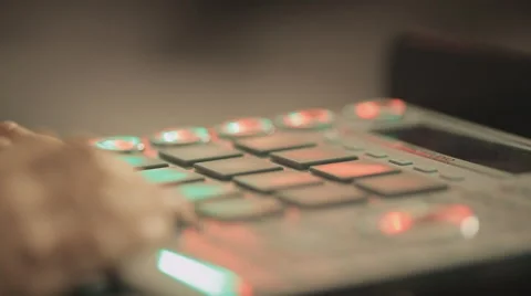 Close-up of the dj mixer playing Stock Footage 49714322