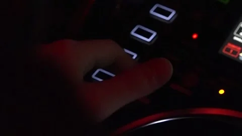 Close Up DJ Pushing Button Stock Footage 142549626