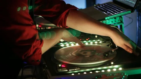 Close Up DJ Station Stock-Footage 11800437