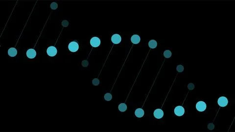 Close-up of DNA Double Helix Structure in Scientific Illustration. Stock Illustration