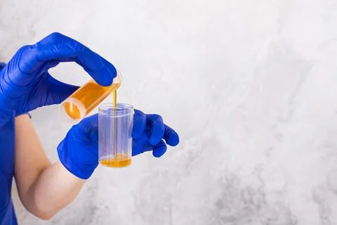 Close-up of a doctor gloves working in a testing laboratory Stock Photos