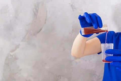 Close-up of a doctor gloves working in a testing laboratory Stock Photos