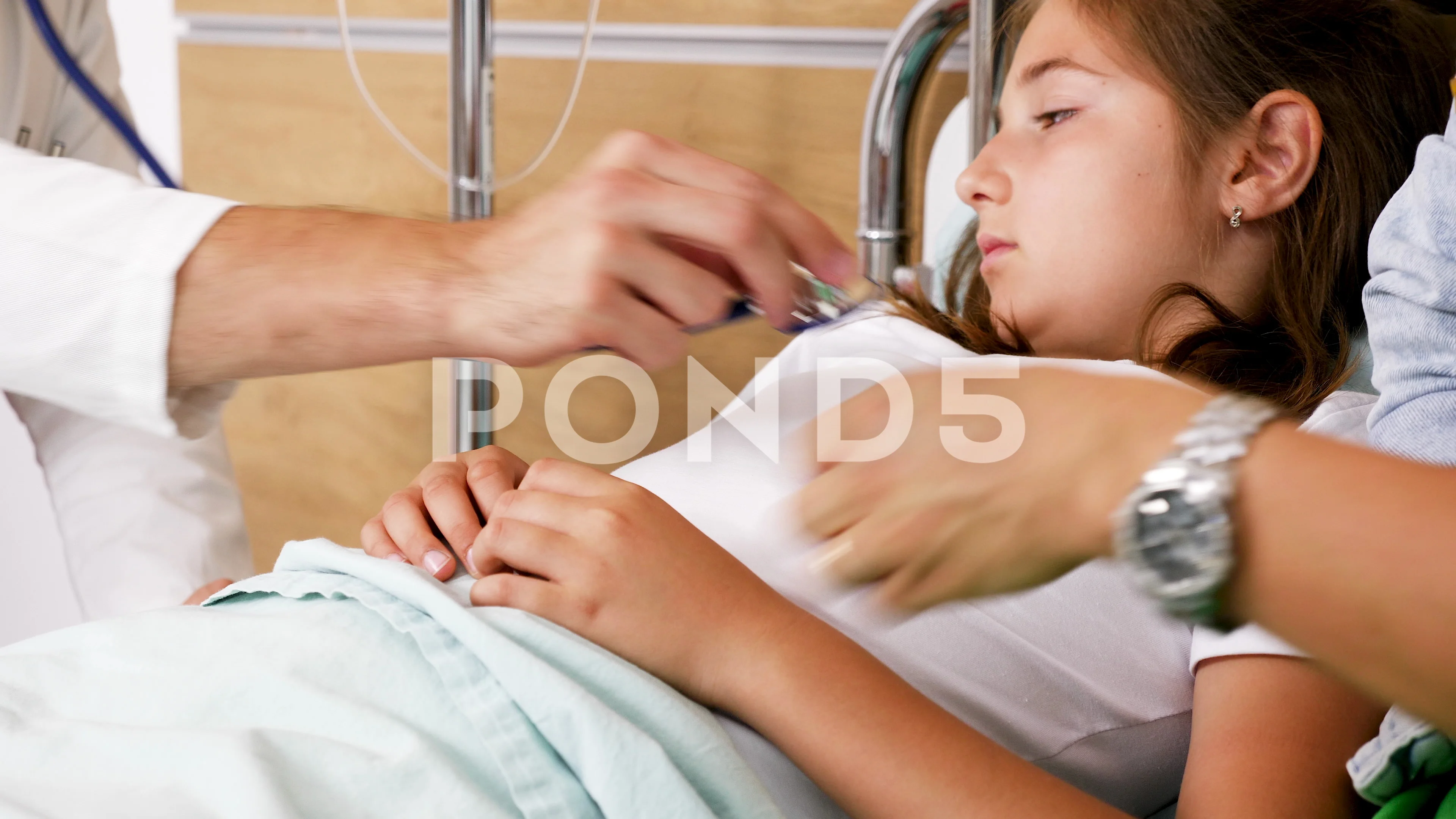 Close up doctor listening to teen girl h... | Stock Video | Pond5