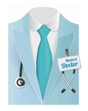 Close up of a doctors lab blue coat Close up of a doctors lab blue coat. V... Stock Photos