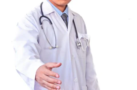 Close up of a doctors lab white coat Stock Photos