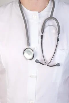 Close up of a doctors lab white coat Foto stock