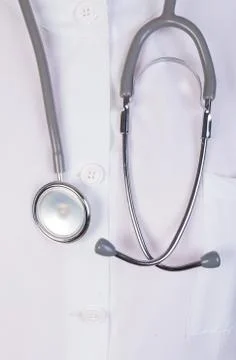 Close up of a doctors lab white coat Stock Photos