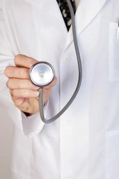 Close up of a doctors lab white coat Stock Photos