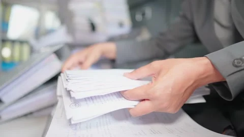 Close-up documents papers Stock Footage 148751753