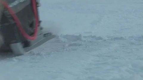 Close up of a dog sled passing by Stock Footage 74689564