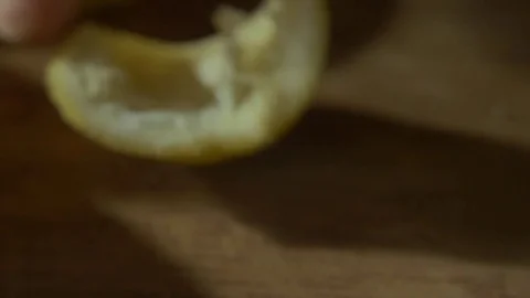 Close up dolly of lemon skins Stock Footage 73576763