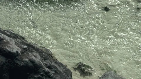 Close up dolly of the source of Kusatsu Onsen spring bubbling up from  Video stock 101501984