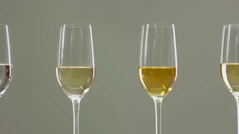 Close up Dolly Tracking Shot of Tequila Tasting Flight Glasses Stock Footage 345953414