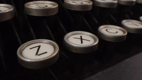 Close up Dolly of Typewriter Keys Stock Footage 259415725