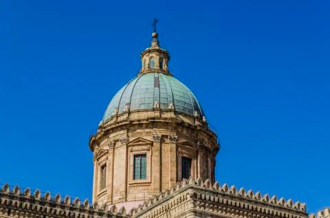 Close-up dome of the cathedral of palermo Stock Photos