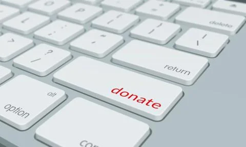 Close up of donate keyboard button Stockillustratie