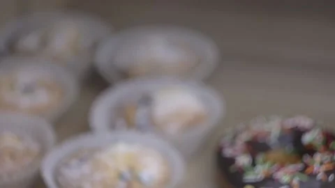 Close up of donuts and cupcakes Stock Footage 131113447