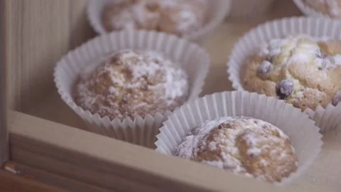 Close up of donuts and cupcakes Stock Footage 131113456