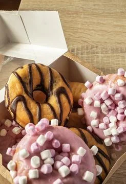 Close up of Donuts Stock Photos