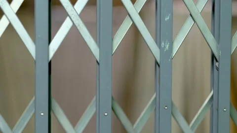 Close up door of elevator is going down with nobody in factory workplace area Stock Footage 142625600