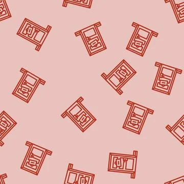 Close door line vector seamless pattern Stock Illustration