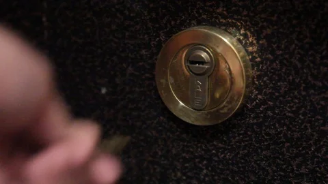 Close door lock Stock Footage 97696950