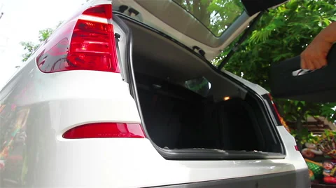 Close the door by pressing the control button. Electrically Stock Footage 41797078