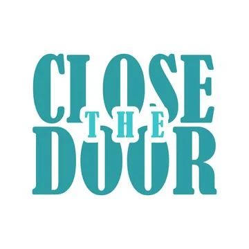 Close the door vector text Illustrazione stock