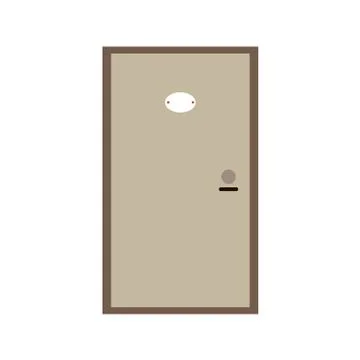 Close door on white background. Vector illustration in trendy flat style. EPS 10 Stock Illustration