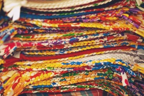 Close up of Doormat Handmade texture background Stock Photos