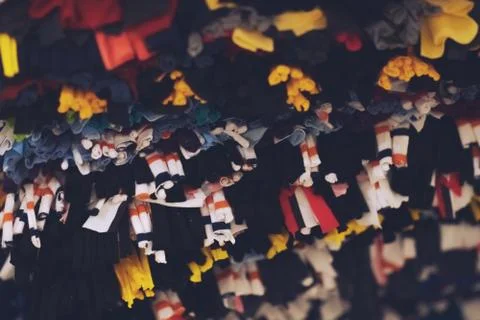 Close up of Doormat Handmade texture background Stock Photos