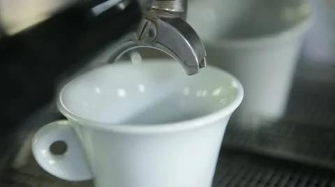 Close up of double espresso at a cafe Stock Footage 20535833