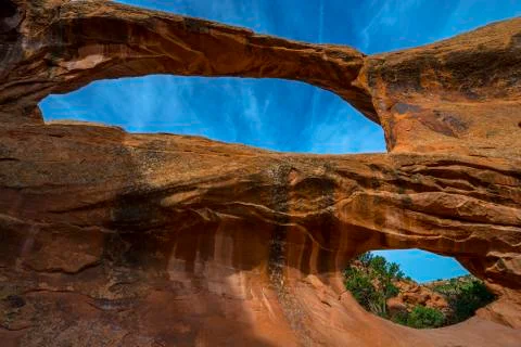 Close up of double o arch devils garden Stock Photos