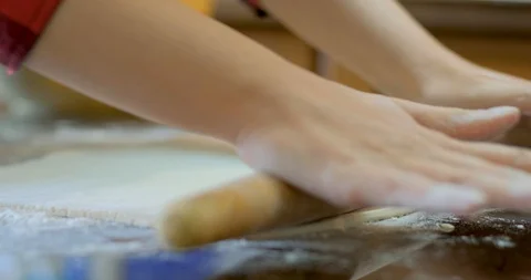Close up of dough on table Stock Footage 129397793