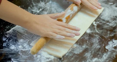 Close up of dough on table Stock Footage 129397818